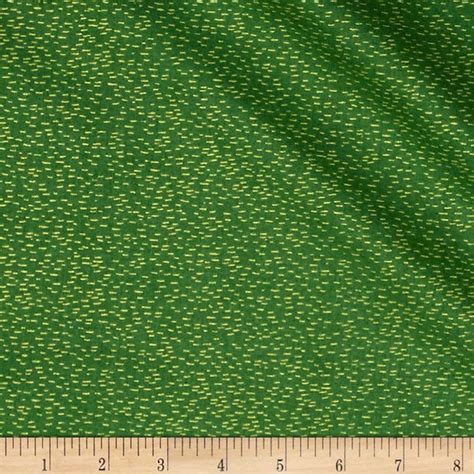 Andover Traditional Metallic Christmas Dash Light Green Fabric 